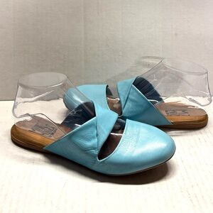 MIZ MOOZ WOMEN'S LEATHER SLIP ON SANDALS BLUE 37EU / 7US # K-26